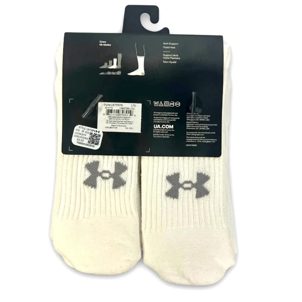 UNDER ARMOUR UA Training crew socks 6 pack pair